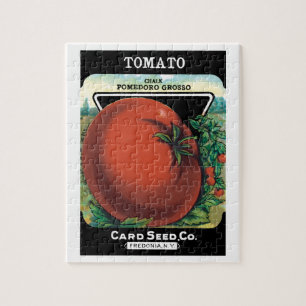 Puzzle Vintage Seed Packet Label Art, Tomato Pomodoro