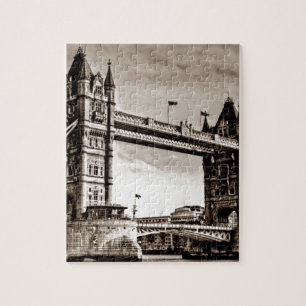 Puzzle Vintage Sepia London Tower Bridge
