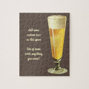 Puzzle Vintage Tall Frosty Draft Beer, Alcohol Beverage