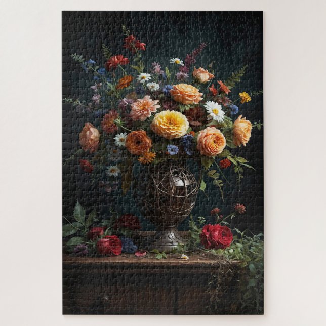 Puzzle Vintage Vase of Flowers (Vertical)