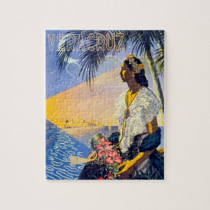 Puzzle Vintage Vera Cruz Mexican Travel Tourism Artwork