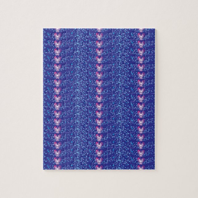 Puzzle Vintage Violet Floral Violets fond d'écran motif (Vertical)