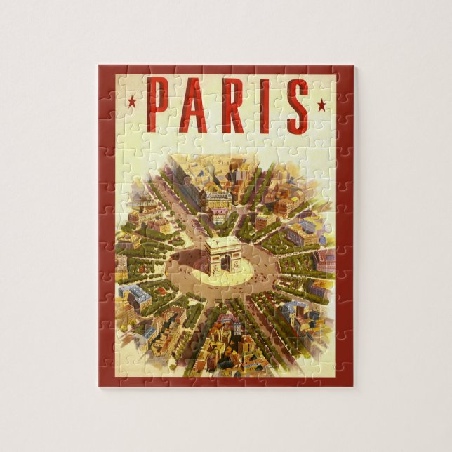 Puzzle Vintage voyage, Arc de Triomphe Paris France (Vertical)