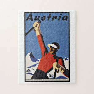 Puzzle Vintage voyage Autriche Ski