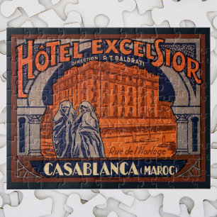 Puzzle Vintage voyage, Casablanca au Maroc, Afrique