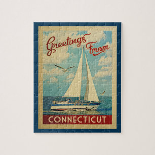 Puzzle Vintage voyage de bateau à voile Connecticut