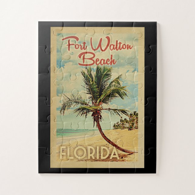 Puzzle Vintage voyage de palmier de Fort Walton Beach (Vertical)