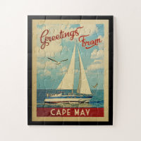 Vintage voyage de voilier du Cap May New Jersey