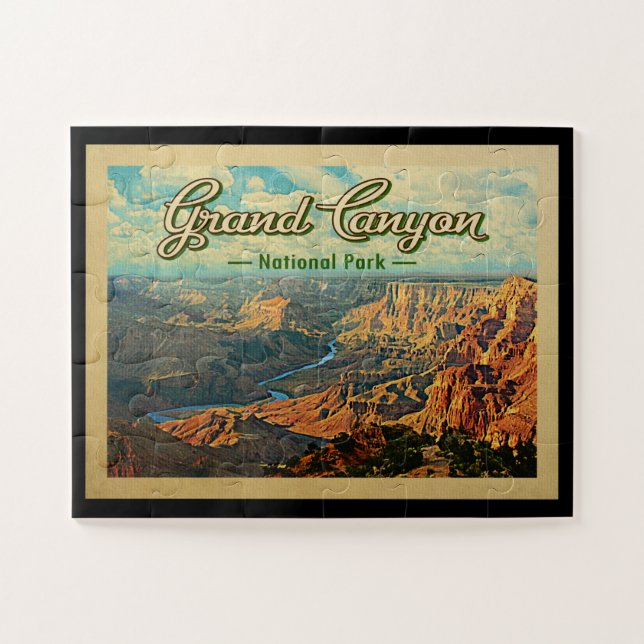 Puzzle Vintage voyage du parc national du Grand Canyon (Horizontal)