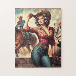 Puzzle Vintage Western Cowgirl
