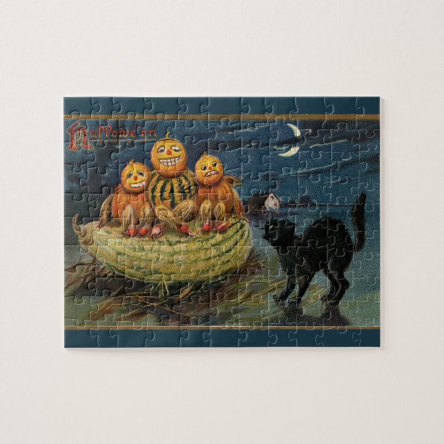 Puzzle Vintages Citrouilles d'Halloween (Horizontal)