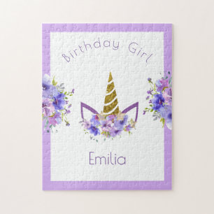 Puzzle Violet frais   Unicorn fille anniversaire