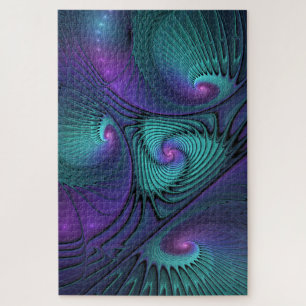 Puzzle Violet rencontre Turquoise moderne art fractal abs