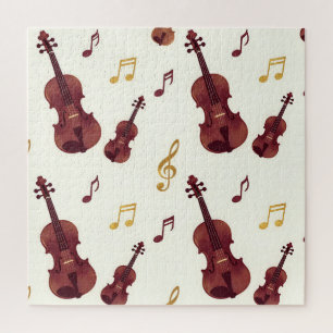 Puzzle Violons musicaux motif sans couture