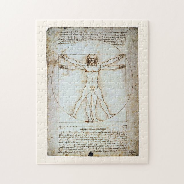 Puzzle Vitruvian Man, Leonardo da Vinci, vers 1490. (Vertical)