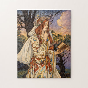 Puzzle Vivien – Illustration d'une enchanteresse Art Nouv