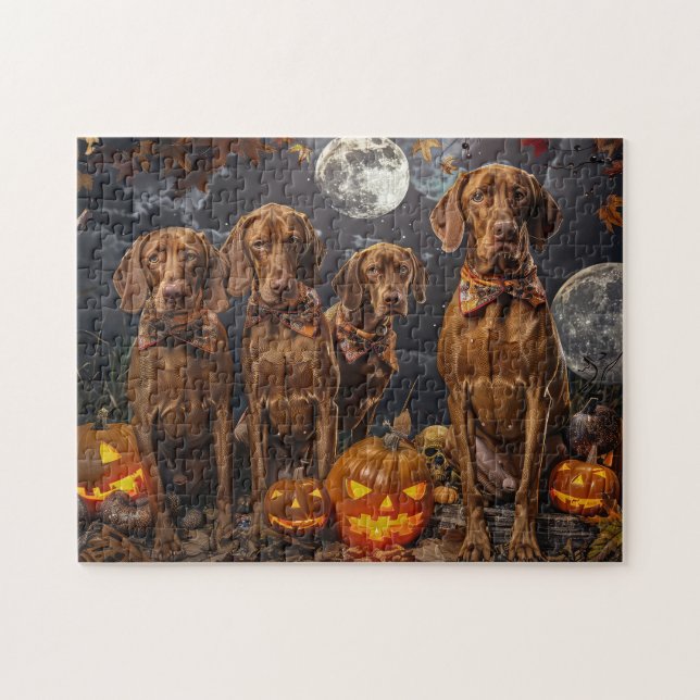 Puzzle Vizsla Halloween Éffrayant (Horizontal)