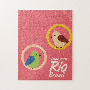 Puzzle Voar para Rio, affiche de voyage au Brésil.