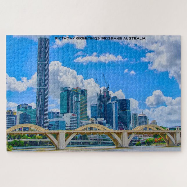 Puzzle Voeux d'anniversaire Brisbane Australie (Horizontal)