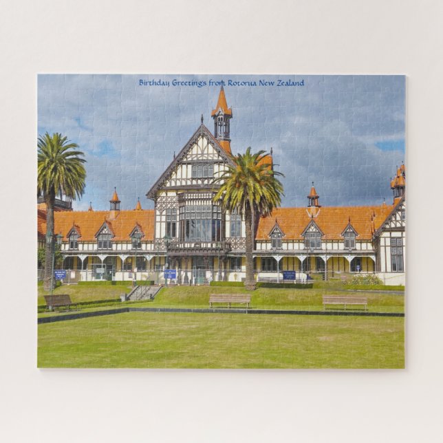 Puzzle Voeux d'anniversaire de Rotorua Nouvelle-Zélande (Horizontal)