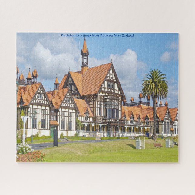 Puzzle Voeux d'anniversaire de Rotorua Nouvelle-Zélande (Horizontal)