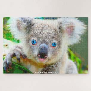 Puzzle Voeux d'anniversaire Koalas australienne