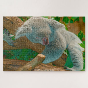 Puzzle Voeux d'anniversaire Koalas australienne