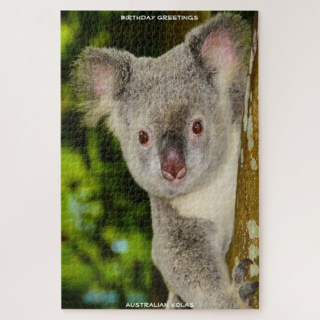 Puzzle Vœux d'anniversaire Koalas australiens (Vertical)