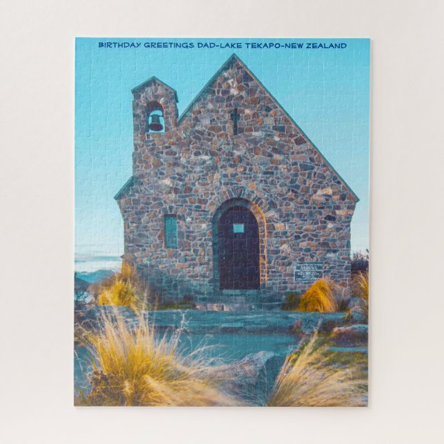 Puzzle Vœux d'anniversaire Papa-Lac Tekapo-Nouvelle-Zélan (Vertical)