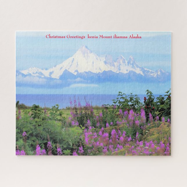 Puzzle voeux de Noël kenia Mount iliamna Alaska (Horizontal)