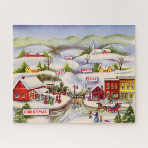 Puzzle voeux de Noël réjouir la paix la santé joie
