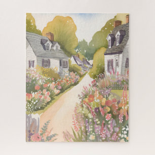 Puzzle Voie des fleurs sauvages   Aquarelle de ville côti