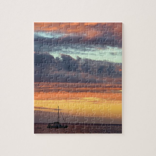 Puzzle Voile dans le coucher de soleil Hawaii - 8x10 - 11 (Vertical)