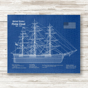 Puzzle Voilier Clipper Flying Cloud - Plan ABD
