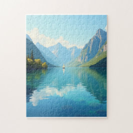 Puzzle Voilier sur un lac clair