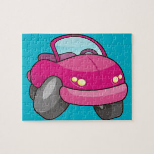 Puzzle Voiture Carton Rose