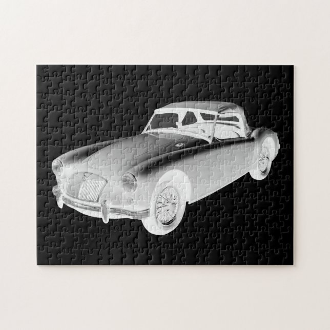 Puzzle Voiture de sport convertible noire et blanche de (Horizontal)