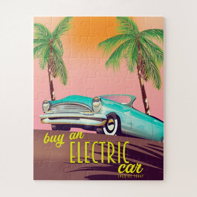 Puzzle Voiture Électrique Publicité Vintage (Vertical)