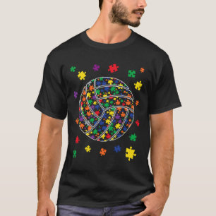 Puzzle Volleyball Autismus Sport Autismus Bewussts T-Shirt