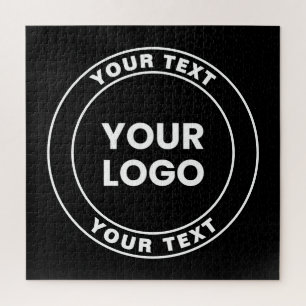 Puzzle Votre logo téléchargé + Texte circulaire gras