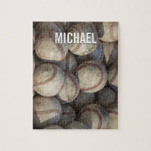 Puzzle Votre nom oeuvre de baseball personnalisable