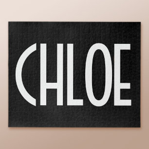 Puzzle Votre Nom, Texte Blanc Gras Noir