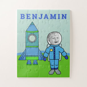 Puzzle Votre photo Cute Astronaut Roquette de garçon avec