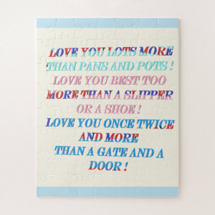 Puzzle Vous aimez plus d'occasion cadeau avec des mots