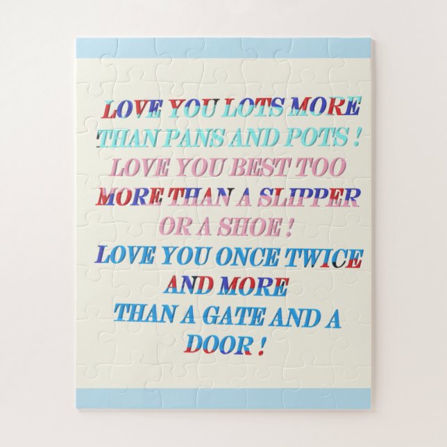 Puzzle Vous aimez plus d'occasion cadeau avec des mots (Vertical)