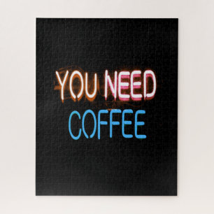 Puzzle Vous avez besoin de café, Caffine Neon Sign