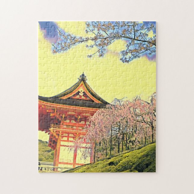 Puzzle Voyage à Kyoto en fleurs de cerisiers (Vertical)
