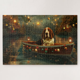 Puzzle Voyage de fête de Noël de Basset Hound