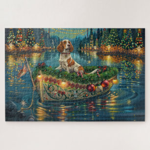 Puzzle Voyage de fête de Noël de l'Epagneul Breton