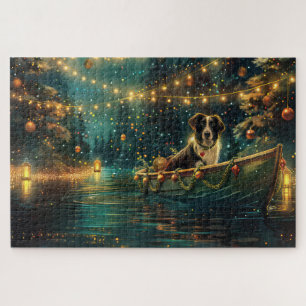 Puzzle Voyage de Noël Festif Border Collie